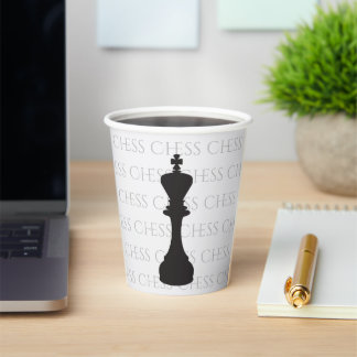 Chess King Classic Piece Modern Black Pappbecher