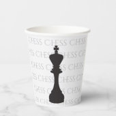 Chess King Classic Piece Modern Black Pappbecher (Vorderseite)