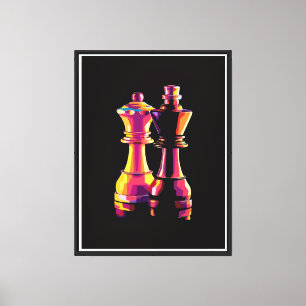 "Chess King&Queen Dice Art - Strategic Wall Décor" Leinwanddruck