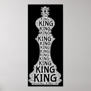 Chess King Word Picture Poster