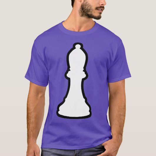 Chess Kostüme White Bishop Silhouette Anzug T-Shirt (Vorderseite)