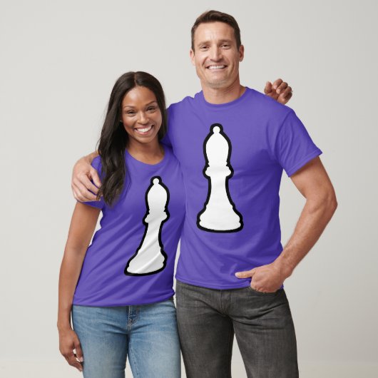 Chess Kostüme White Bishop Silhouette Anzug T-Shirt (Unisex)