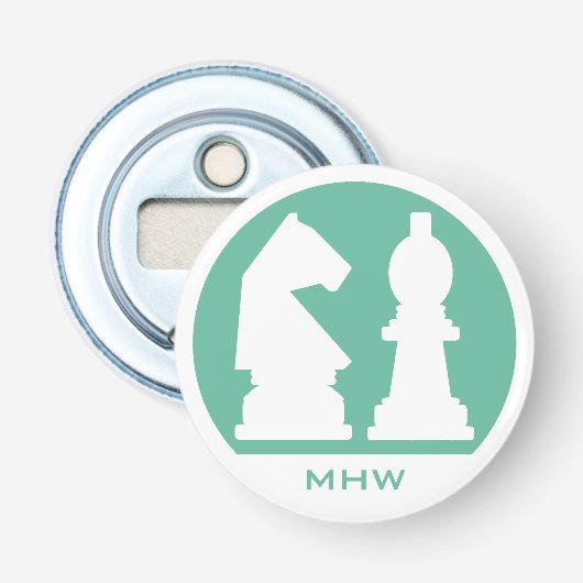 CHESS kundenspezifischer Monogramm- und Farbflasch Flaschenöffner (Vorderseite)