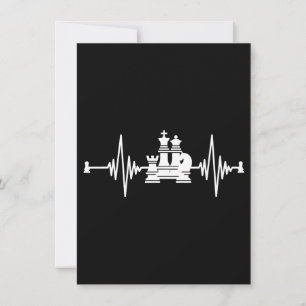 Chess Lover Heartbeat   Chess T-Shirt Einladung