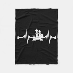 Chess Lover Heartbeat Chess T-Shirt Fleecedecke