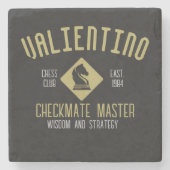 Chess master horse custom name chessman steinuntersetzer (Vorderseite)