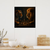 Chess of Kings – Lion vs Tiger Strategic Art Poster (Küche)