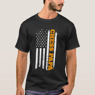 CHESS PAPA Sports Vater Coach USA Flag T-Shirt