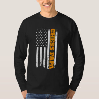 CHESS PAPA Sports Vater Coach USA Flag T-Shirt