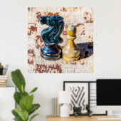Chess Pawn and Knight - Veterans Poster (Heimbüro)