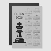 Chess Piece King 2026 Calendar Magnetic Card Magnetkarte (Vorne/Hinten)