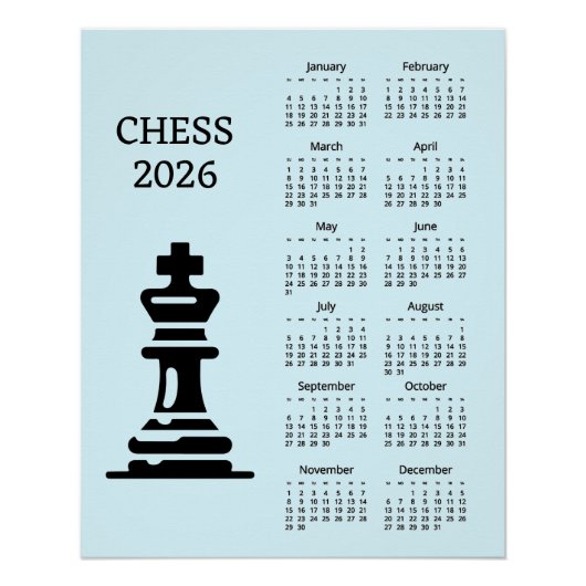 Chess Piece King 2026 Calendar Poster (Vorderseite)