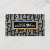 Chess Piece Muster | Stielleder Visitenkarte (Rückseite)