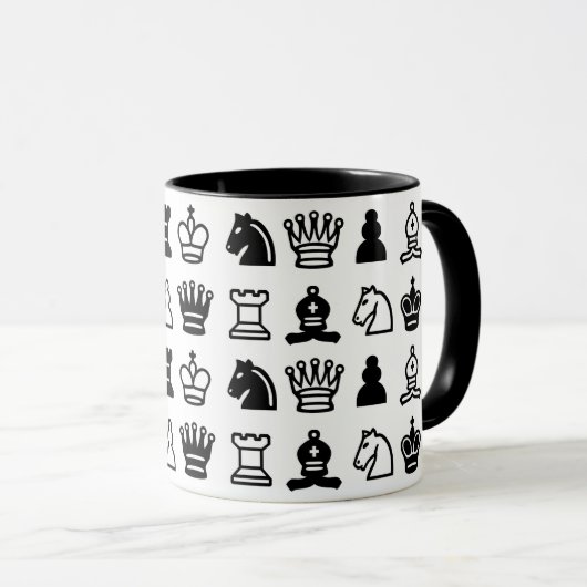Chess Piece Muster Tasse (VorderseiteRechts)