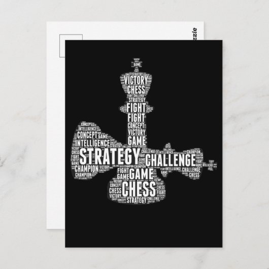 Chess Piece Words Strategy Challenge Board Postkarte (Vorne/Hinten)