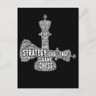 Chess Piece Words Strategy Challenge Board Postkarte