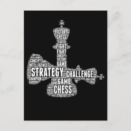 Chess Piece Words Strategy Challenge Board Postkarte (Vorderseite)