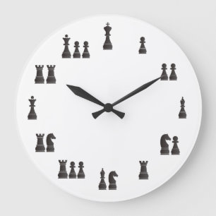 Chess pieces große wanduhr