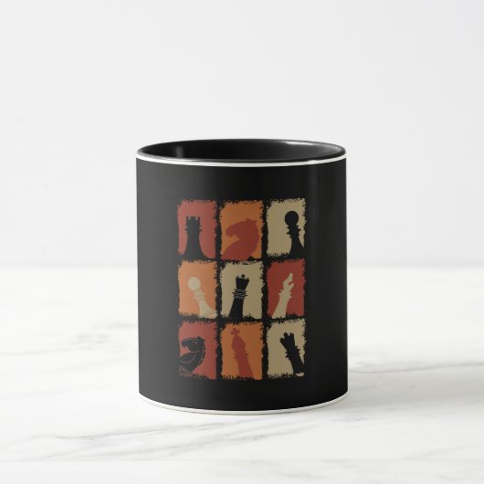 Chess Pieces Retro Tasse (Zentrum)