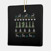 Chess Pieces Ugly Christmas Keramikornament (Links)