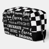 Chess Player Black and White Pattern Waschbeutel (Rechte Ecke)