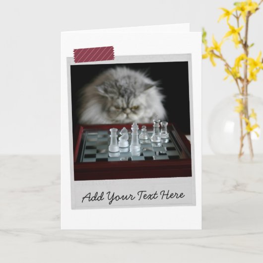 Chess Player Cat Funny Card Karte (Gelbe Blume)