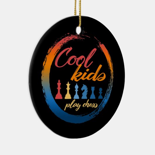 Chess Player Cool Kids Play Chess Board Game Keramik Ornament (Rechts)