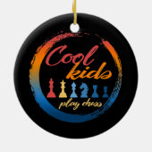 Chess Player Cool Kids Play Chess Board Game Keramik Ornament (Hinten)