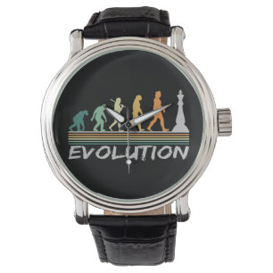 Chess player Evolution Retro Funny Gift for Man Armbanduhr