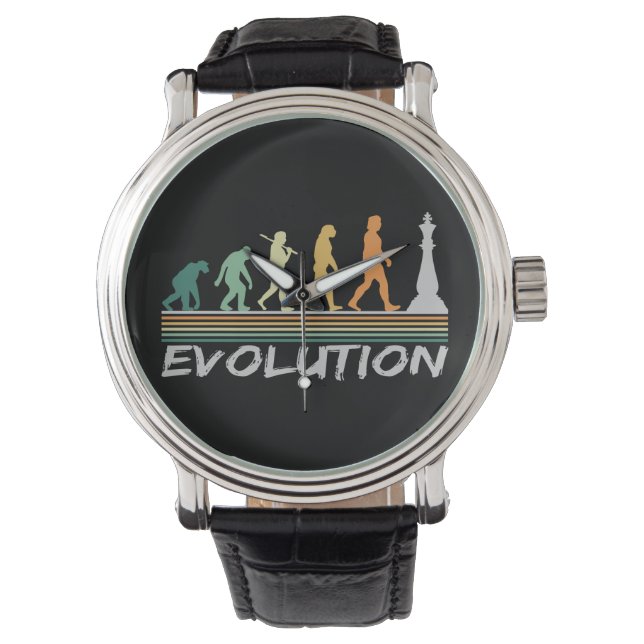 Chess player Evolution Retro Funny Gift for Man Armbanduhr (Vorderseite)