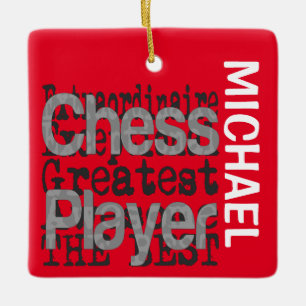 Chess Player Extraordinaire CUSTOM Keramikornament