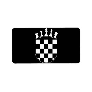 Chess Player Ohrs for Croats Croatian Flag Chess Adressaufkleber