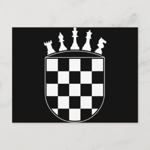 Chess Player Ohrs for Croats Croatian Flag Chess Postkarte