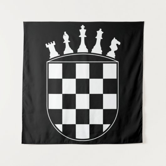 Chess Player Ohrs for Croats Croatian Flag Chess Wandteppich (Vorderseite)