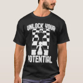Chess Player Unlock Your Potential Board Game T-Shirt (Vorderseite)