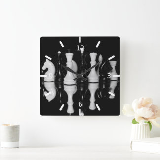 Chess Quadratische Wanduhr