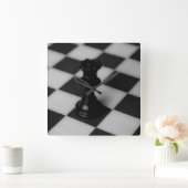 Chess queen quadratische wanduhr (Zuhause)