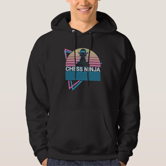 Chess Retro Chess Ninja Hoodie (Vorderseite)