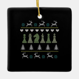 Chess Teile Ugly Christmas Keramikornament