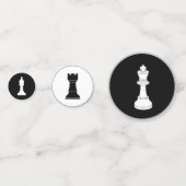 Chess Theme Party Confetti - Black & White Circles Konfetti (Vorderseiten)