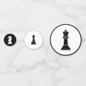 Chess Theme Party Confetti - Black & White Circles Konfetti (Rückseiten)