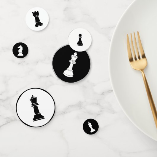 Chess Theme Party Confetti - Black & White Circles Konfetti (Gruppe)