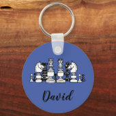 Chess Themed Personalized Keychain Schlüsselanhänger (Vorderseite)