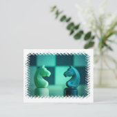 Chessboard Knights Postcard Postkarte (Stehend Vorderseite)