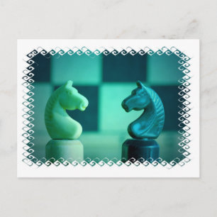 Chessboard Knights Postcard Postkarte