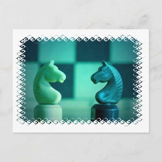 Chessboard Knights Postcard Postkarte (Vorderseite)