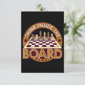 ChessBoard Quote Chess Player Thinking Game Board Einladung (Stehend Vorderseite)