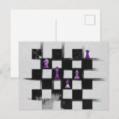 Chessboard und Amethyst Schach-Komposition Postkarte (Vorne/Hinten)