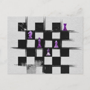 Chessboard und Amethyst Schach-Komposition Postkarte