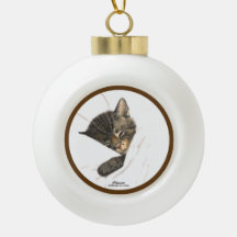 Chessie the Kitten Keramik Ball Ornament